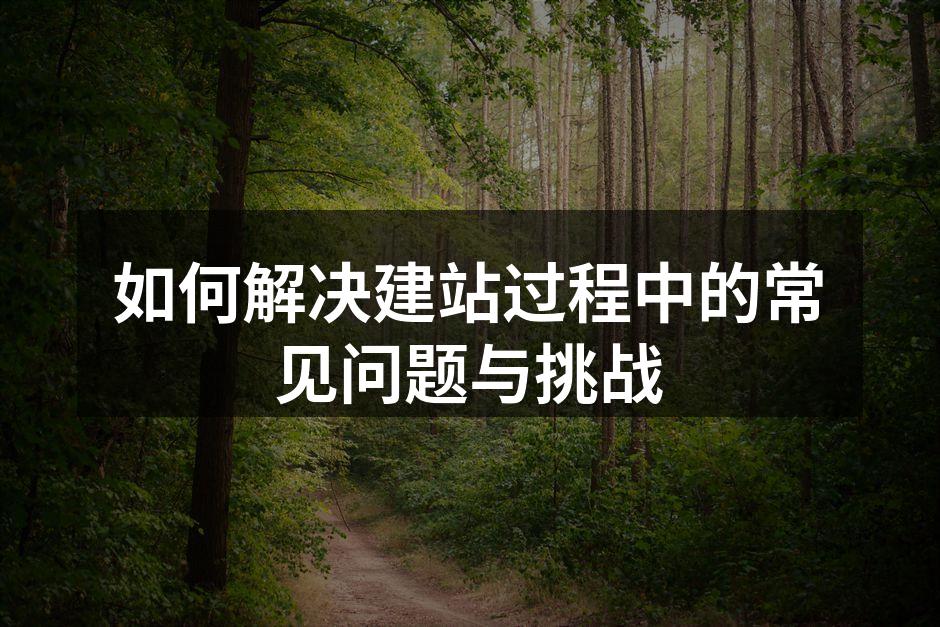 如何解决建站过程中的常见问题与挑战