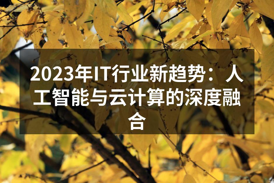 2023年IT行业新趋势：人工智能与云计算的深度融合